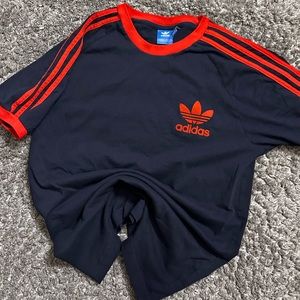 adidas Black and Red Short Sleeve Tee